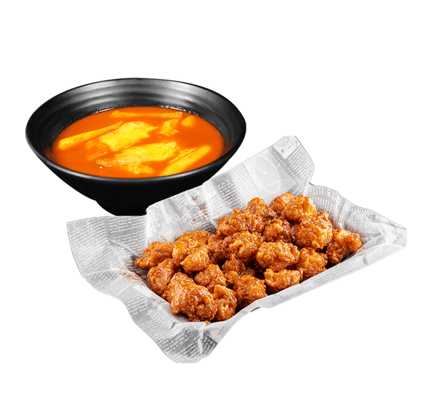 Double Honey garlic + Toppokki cheese soup